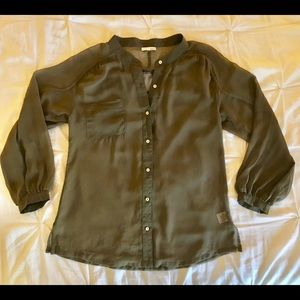 Sheer Button Up Blouse